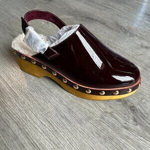 Kelsi Dagger Garnet Patent Leather Mule Clog SZ 8